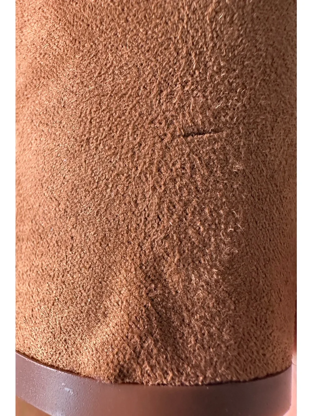JustFab Tan Suede Peep-Toe Ankle Tie Mules - Picture 12 of 12